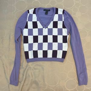 Forever 21 purple and white tiled shirt in size small.